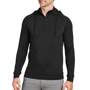 Swannies Golf Vandyke 1/4 Zip Pullover Performance Hoodie in Black Men’s Large